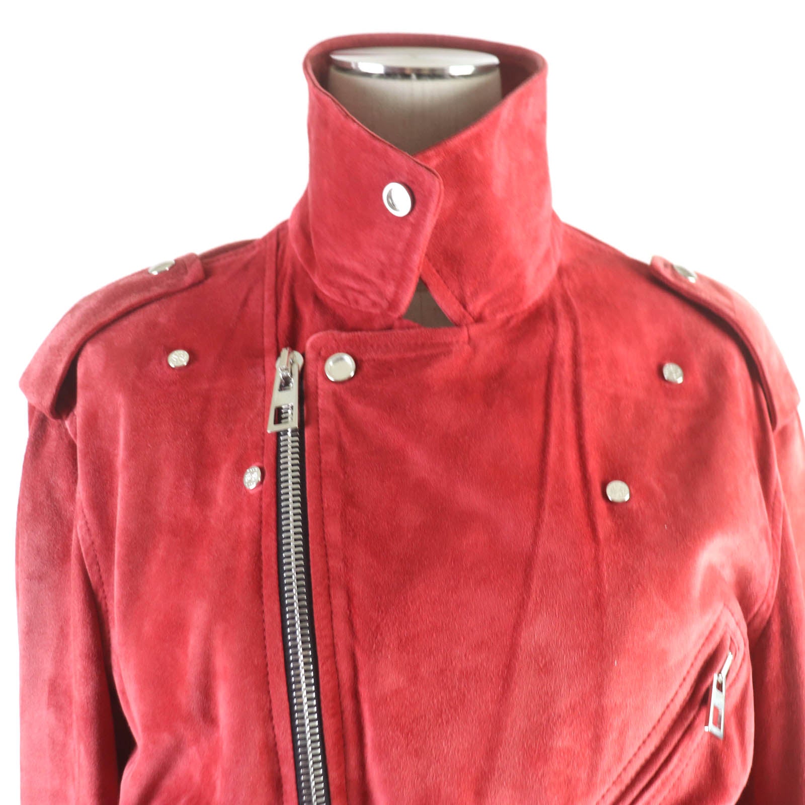 Loewe Anagram Leather Jacket Double Breasted Red