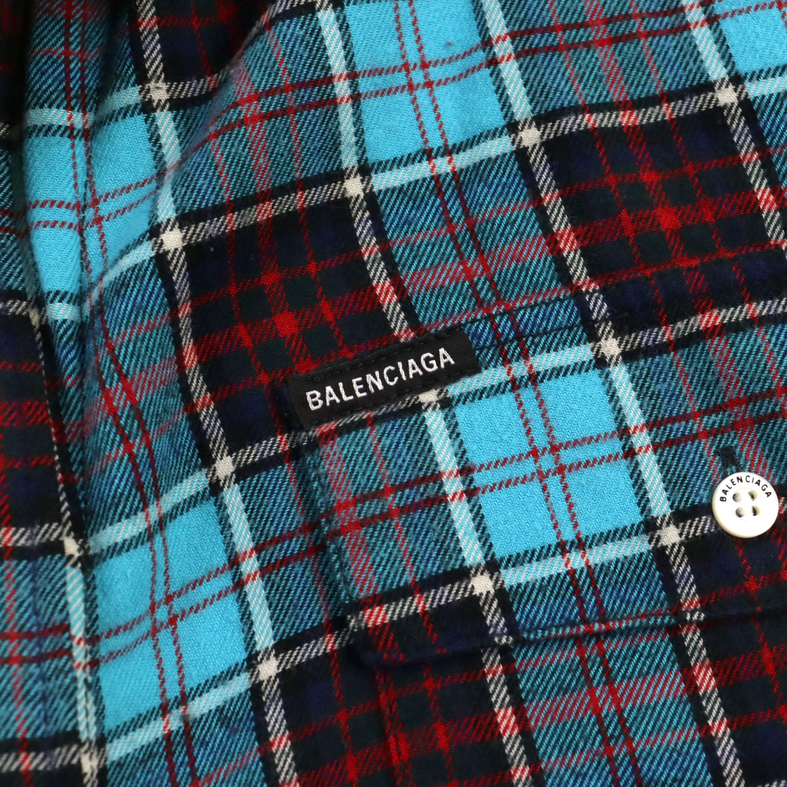 Balenciaga Trompe L'oeil Check Shirt Blue