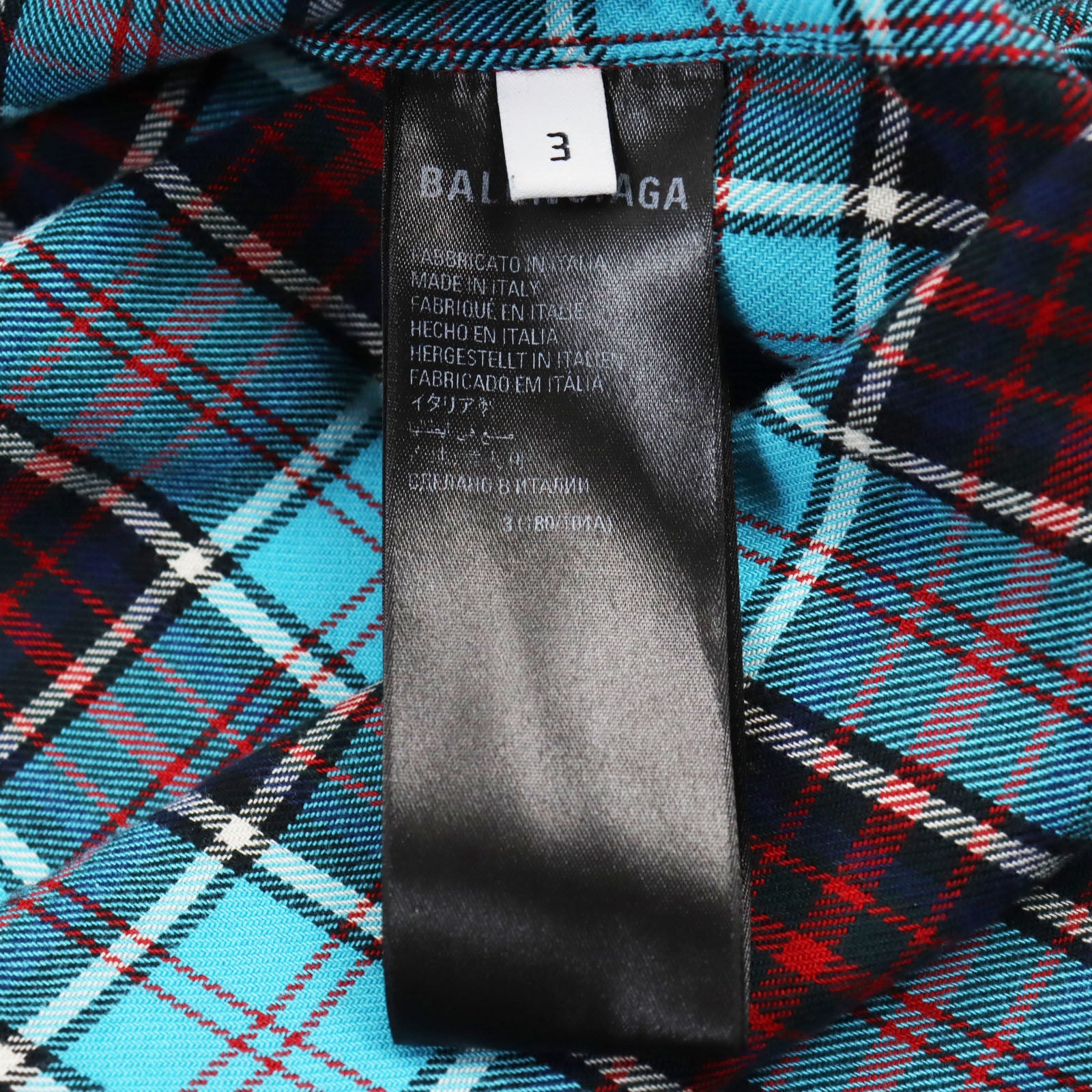 Balenciaga Trompe L'oeil Check Shirt Blue