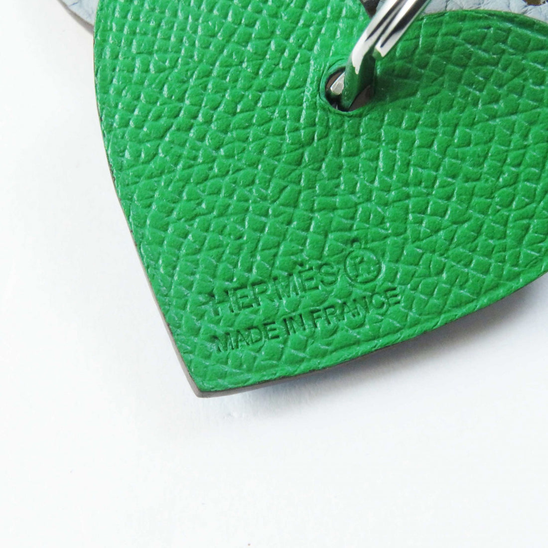 Hermes Petit Ash Leather Heart Keyring