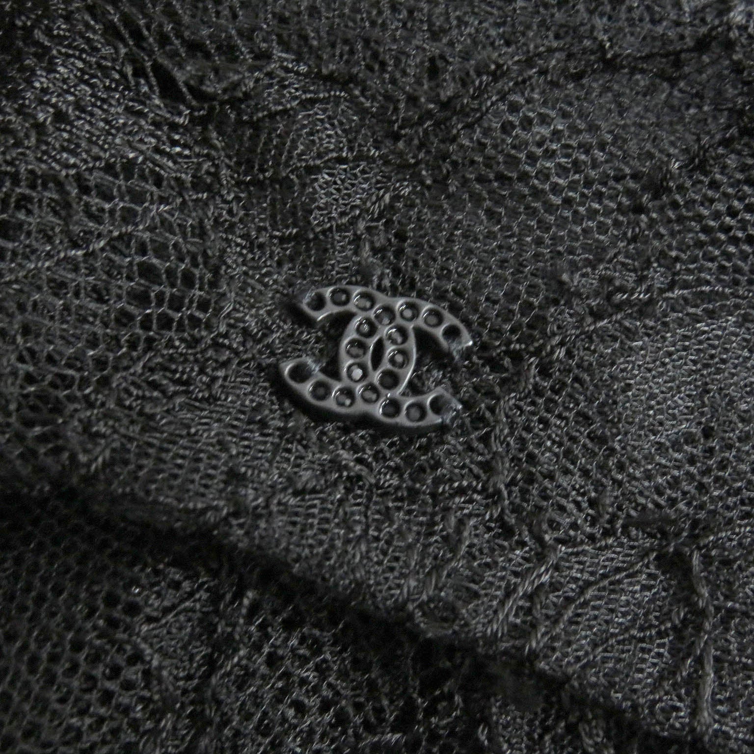 Chanel Floral Lace Skirt Black 40