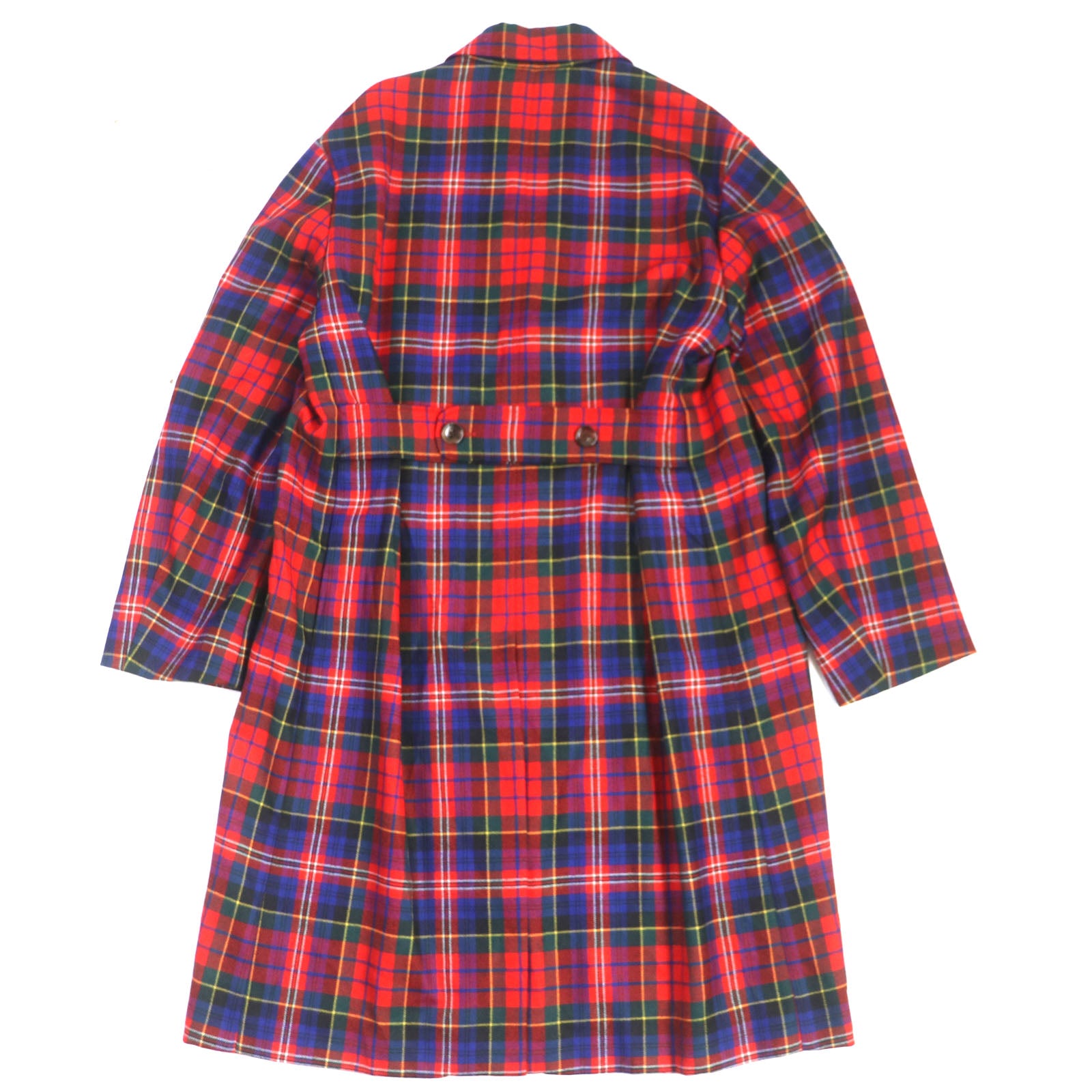 Gucci Wool Check Pattern Logo Button Oversized Coat