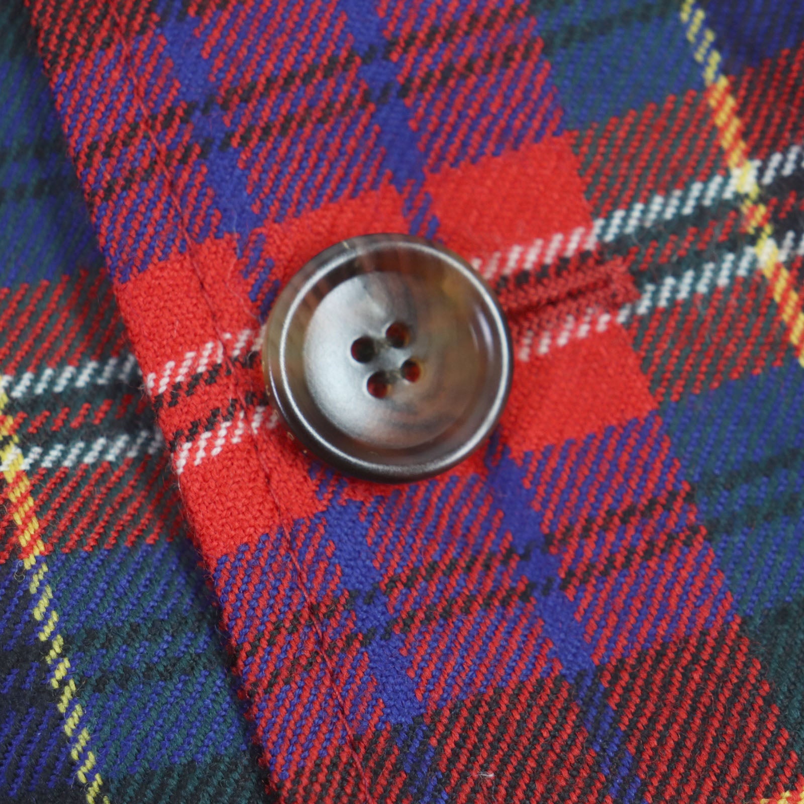 Gucci Wool Check Pattern Logo Button Oversized Coat