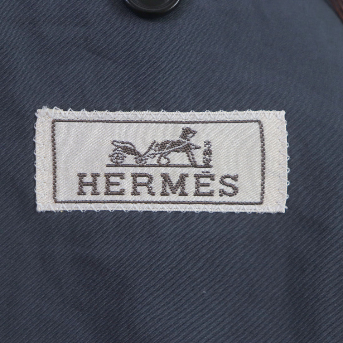 Hermes Cotton Single Tailored Jacket Navy