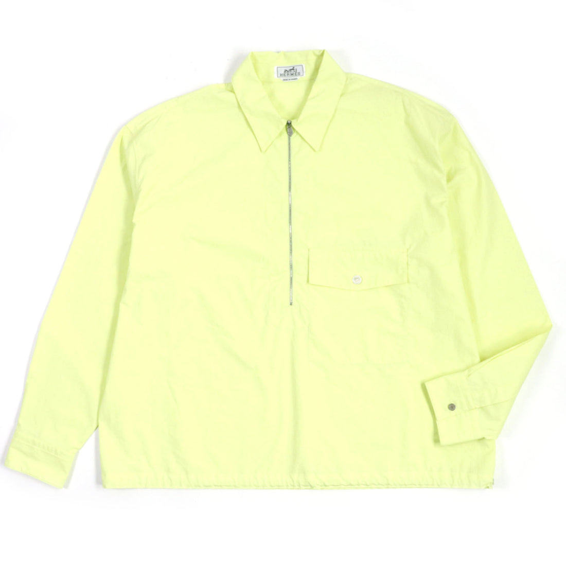 Hermes Cotton Half Zip Long Sleeve Shirt