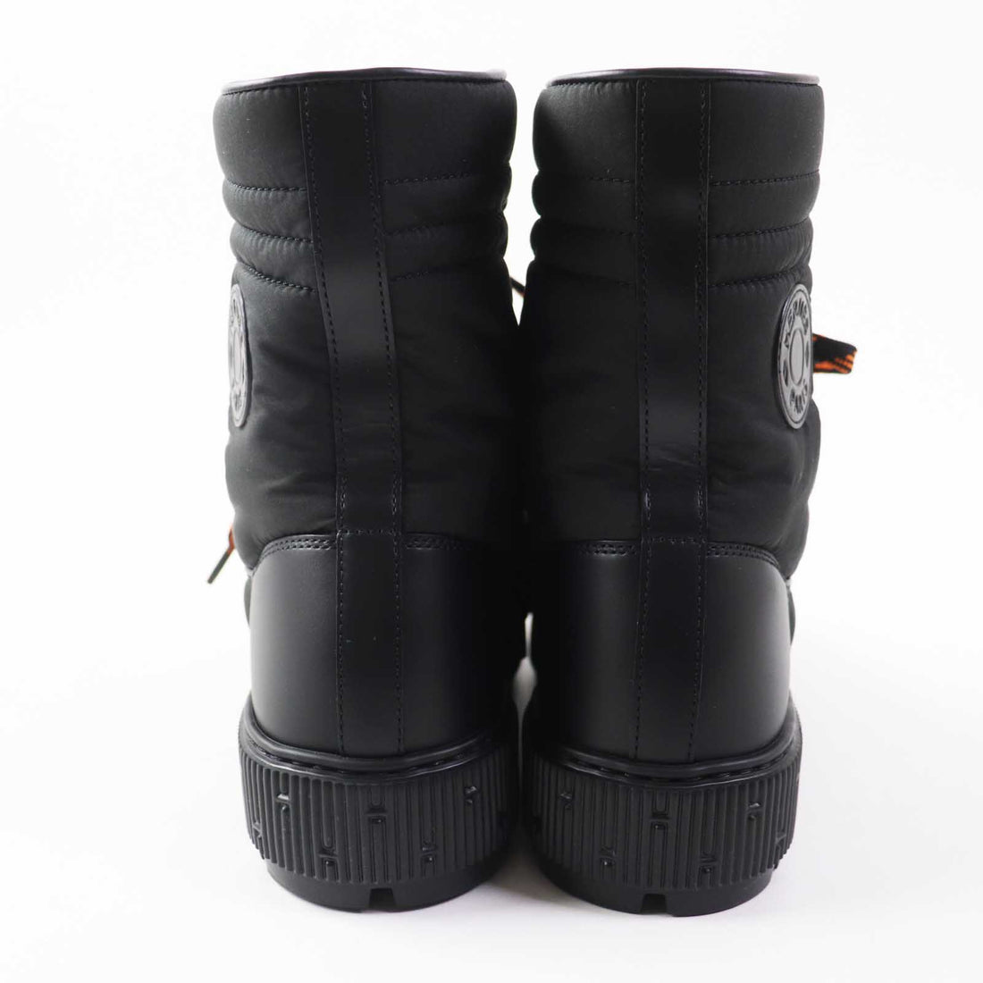 Hermes Leather Parachute Fabric Lace-up Boots