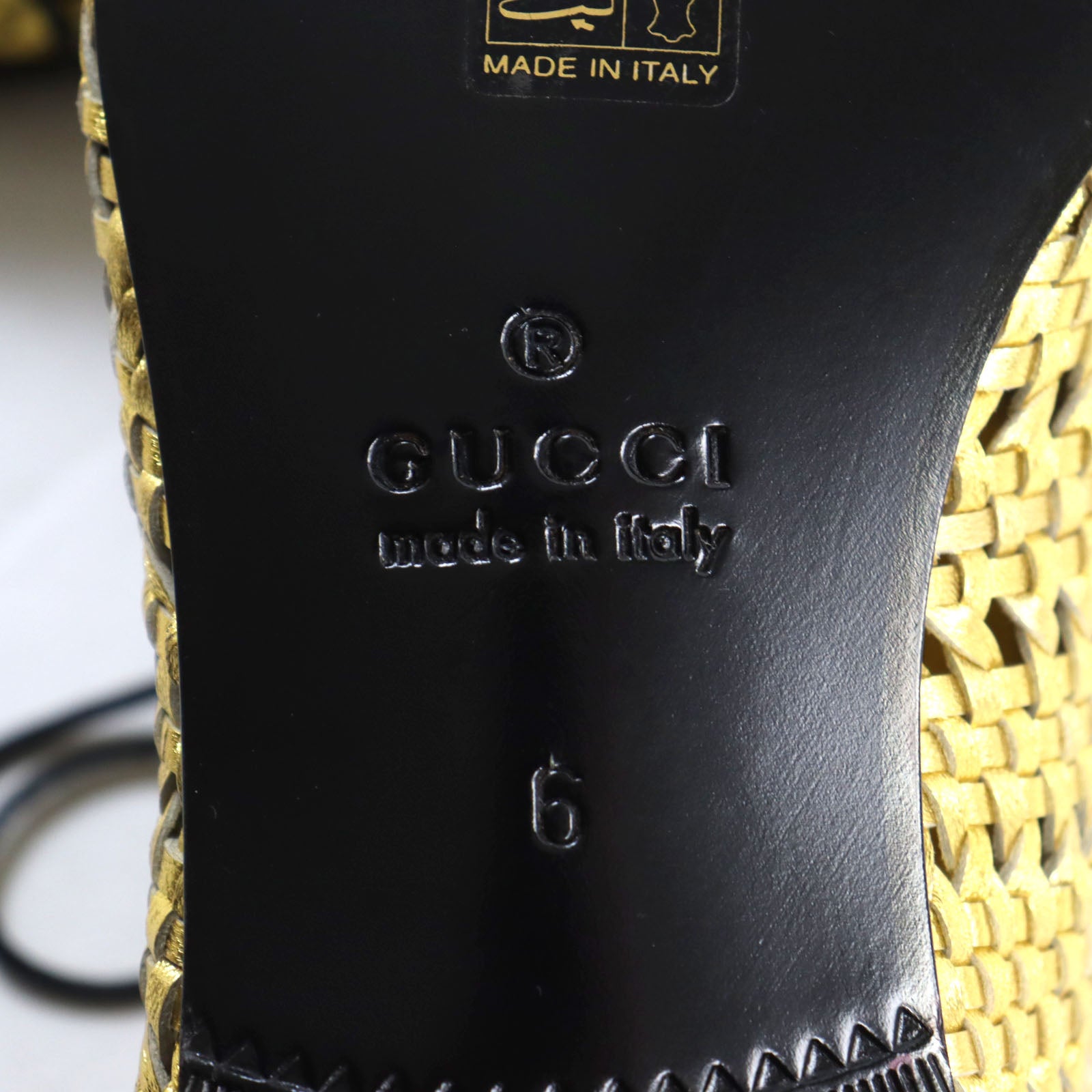 Gucci Metallic Leather Mesh Studded Lace-up Shoes