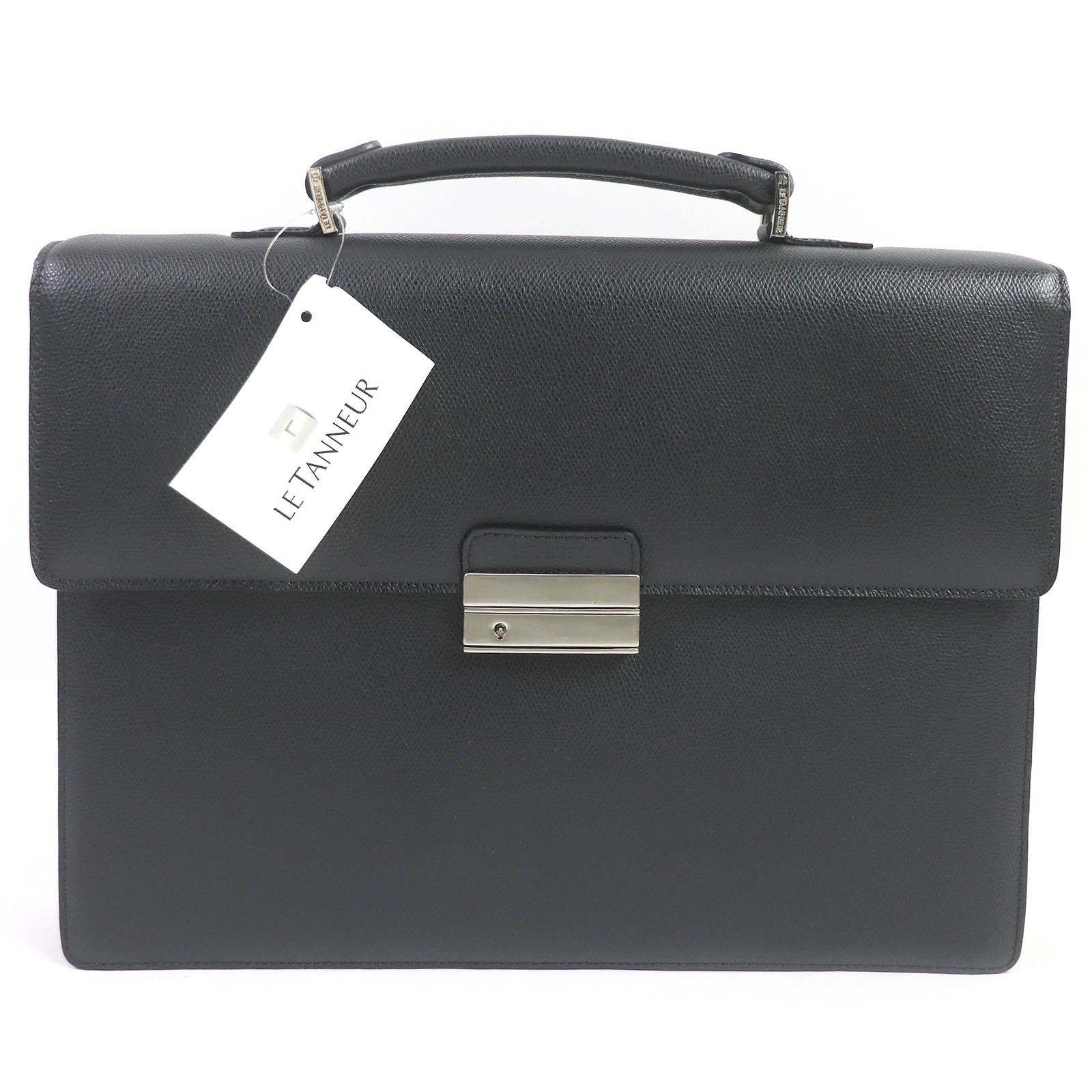 Le Tanua Leather Business Briefcase Black