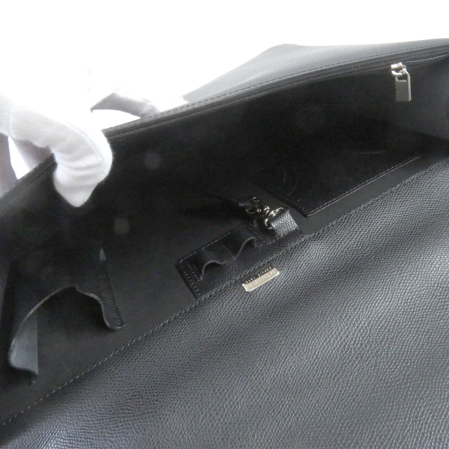 Le Tanua Leather Business Briefcase Black