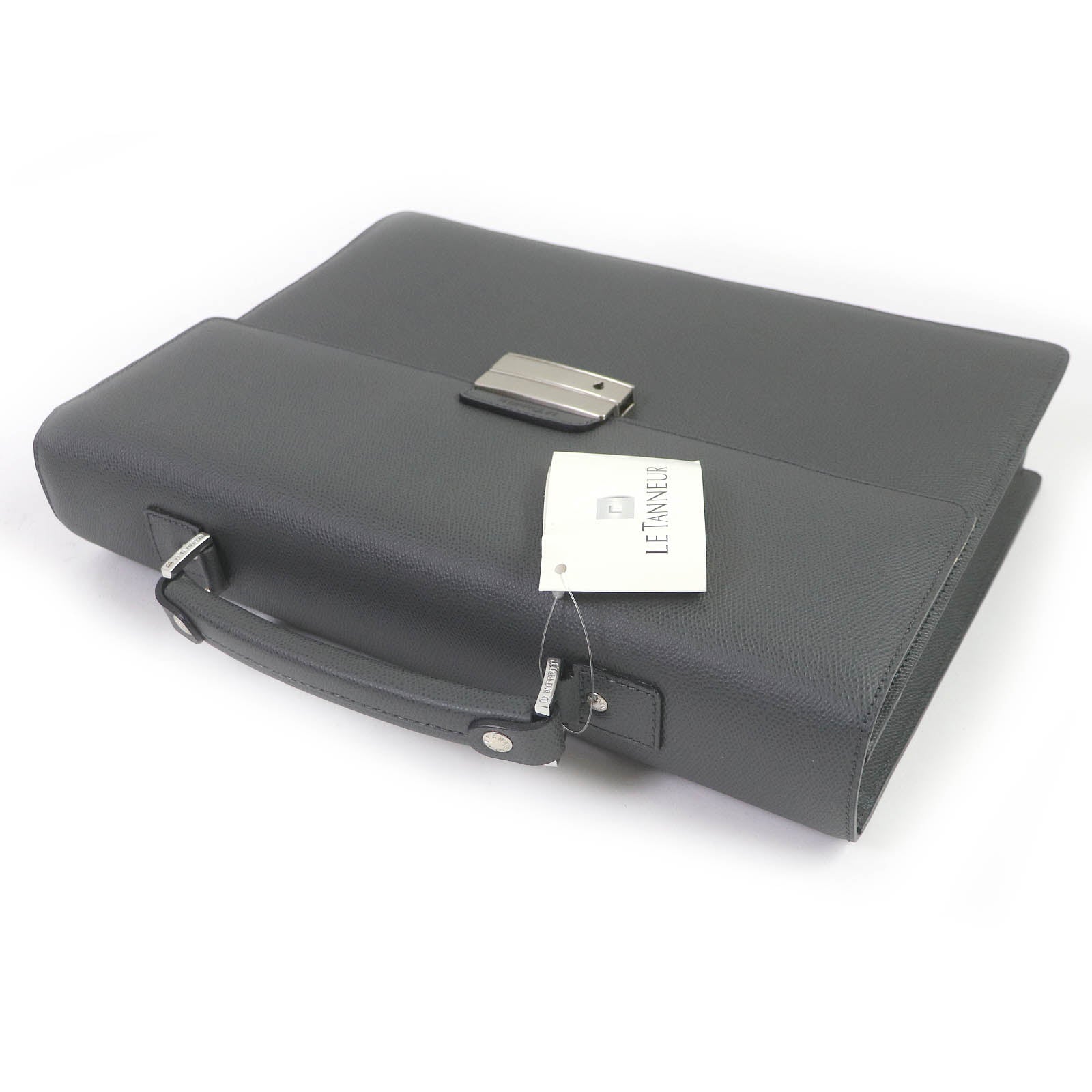 Le Tanua Leather Business Briefcase Black