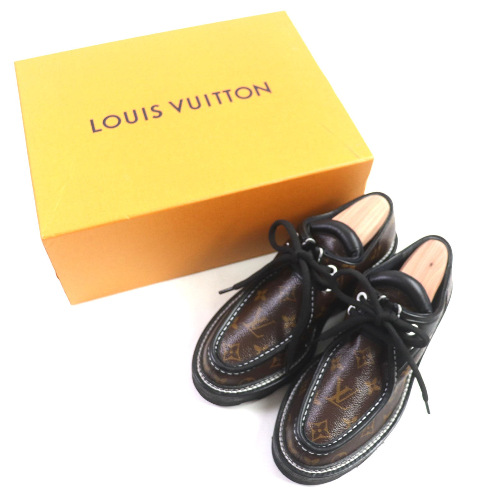 Louis Vuitton Bobble Line Derby Leather Shoes