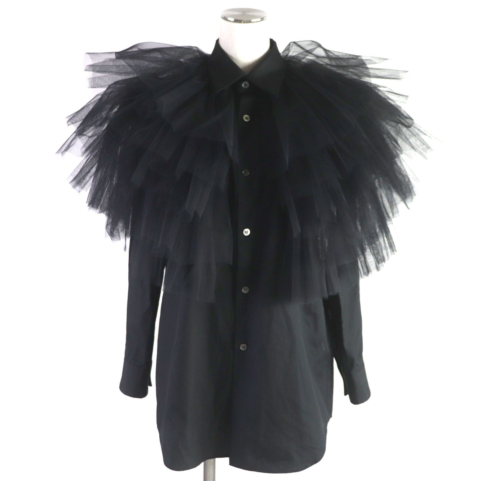 COMME des GARCONS Cotton Tulle Long Sleeve Blouse XS