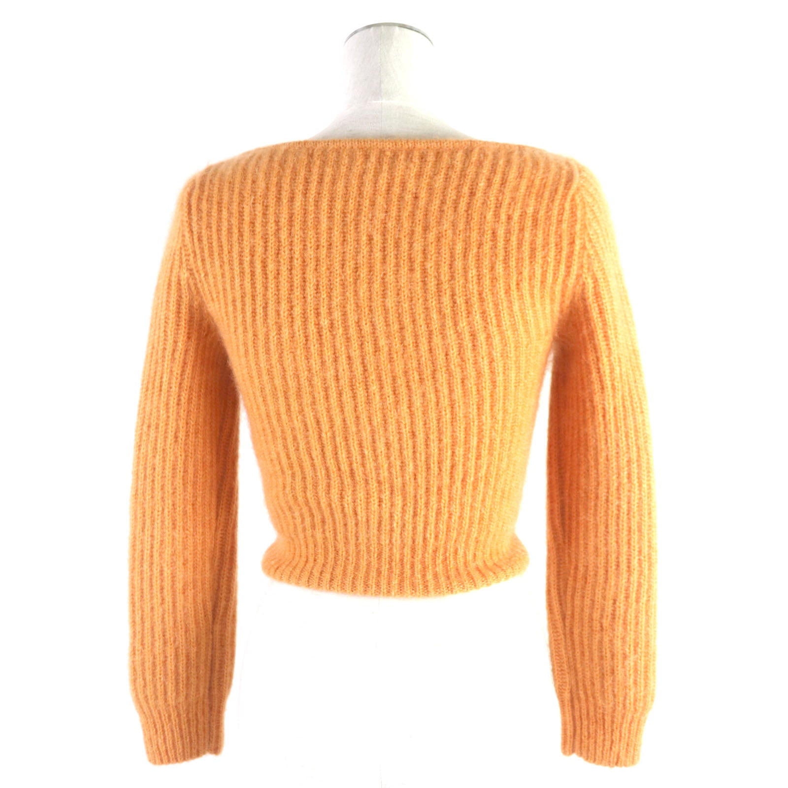 Celine Mohair Silk Cropped Cardigan XS Orange