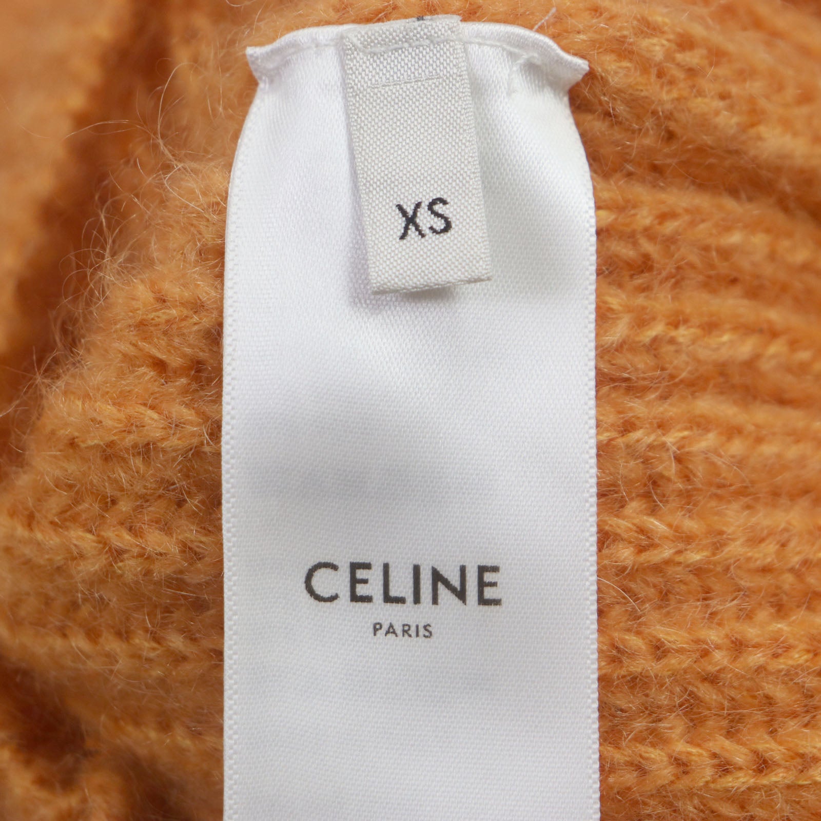 Celine Mohair Silk Cropped Cardigan XS Orange