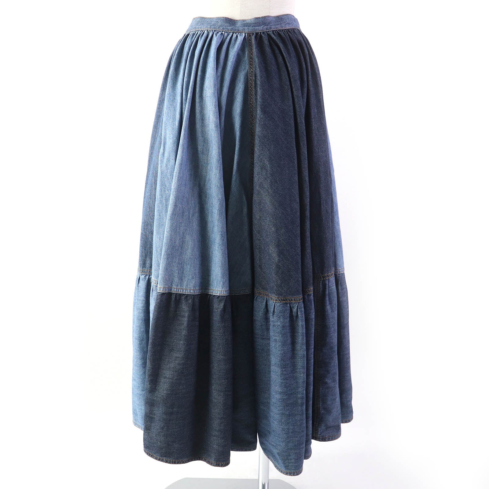 Dior Cotton Flare Skirt Indigo Blue 40