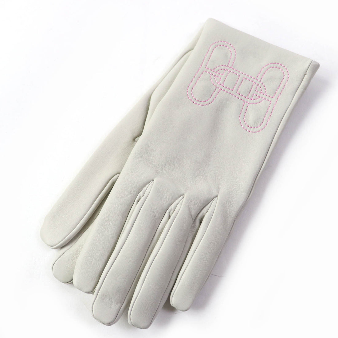 Hermes Leather Silk Logo Gloves Women