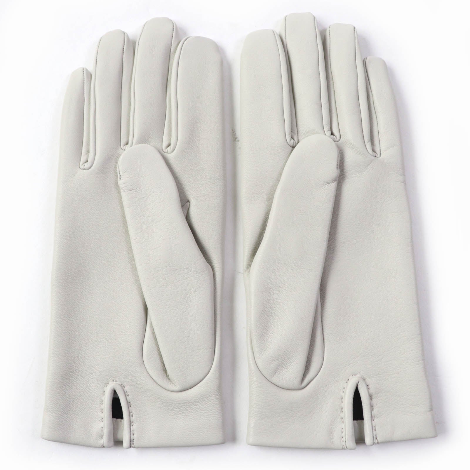 Hermes Leather Silk Logo Gloves Women