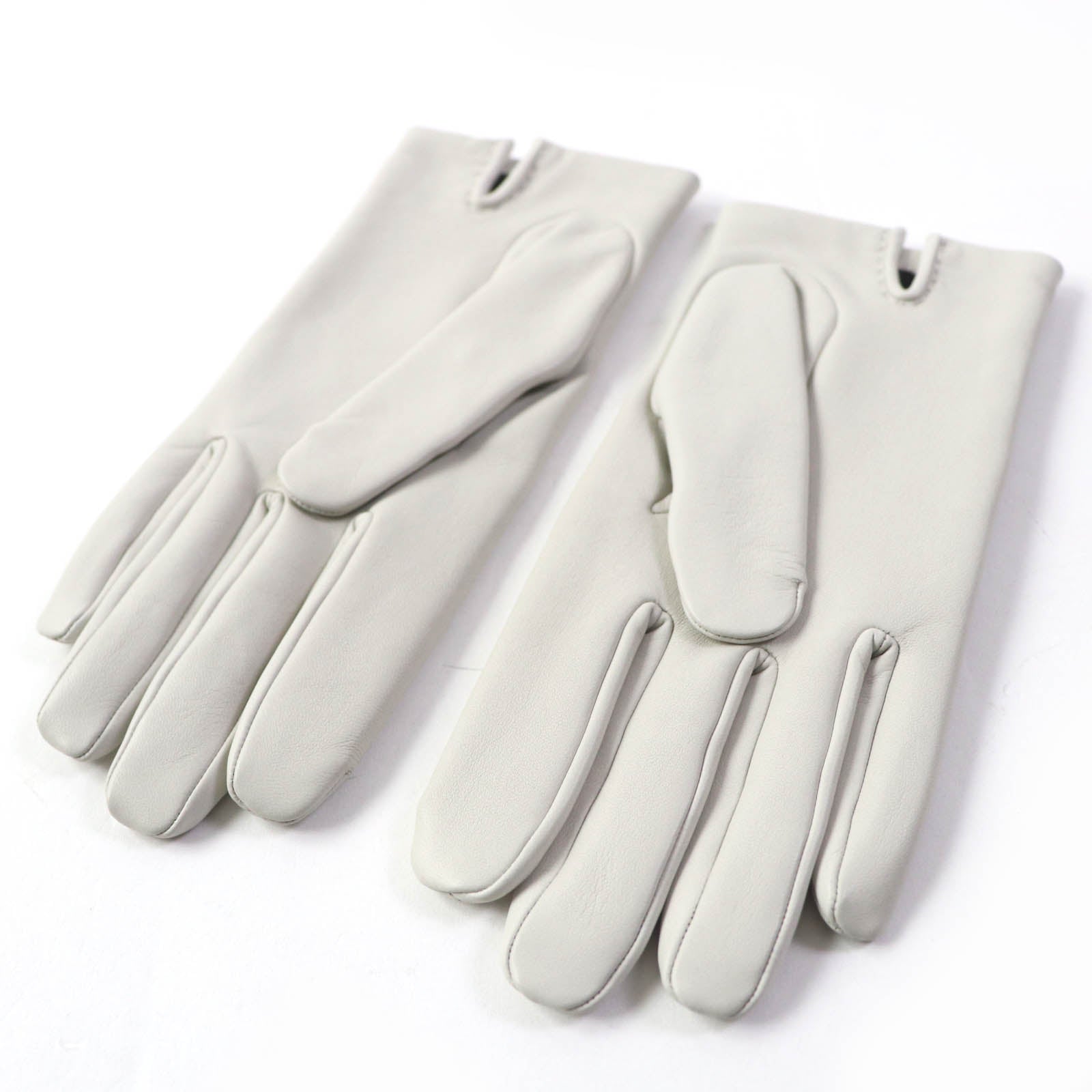 Hermes Leather Silk Logo Gloves Women