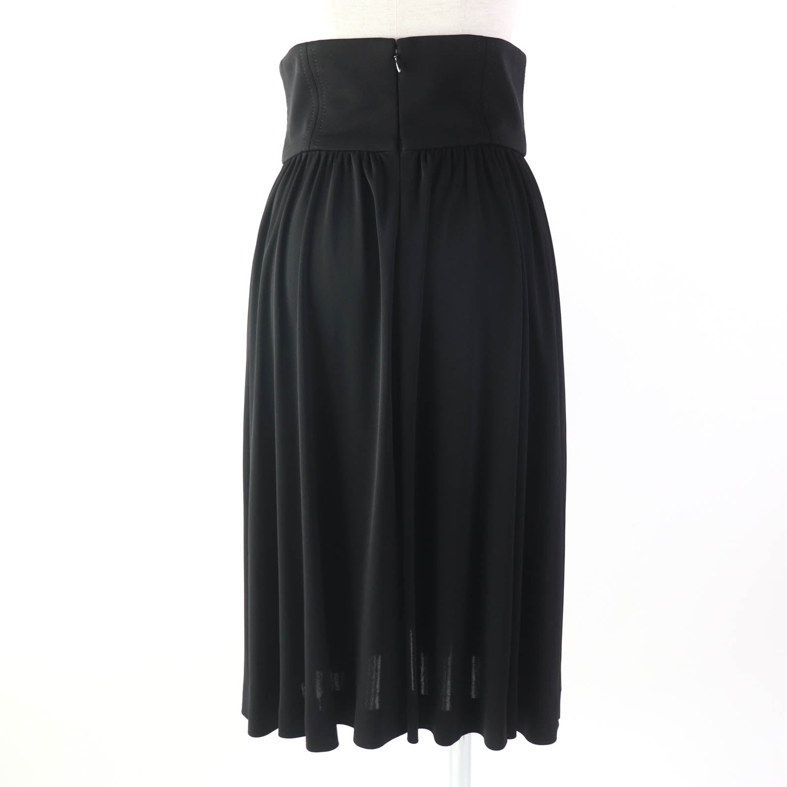 Chanel Rayon COCO Mark Flare Skirt Black