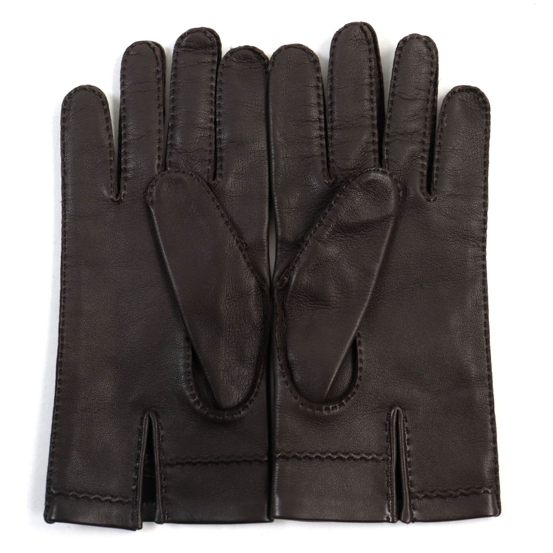 HERMES Lamb Leather Silk H Logo Men's Gloves