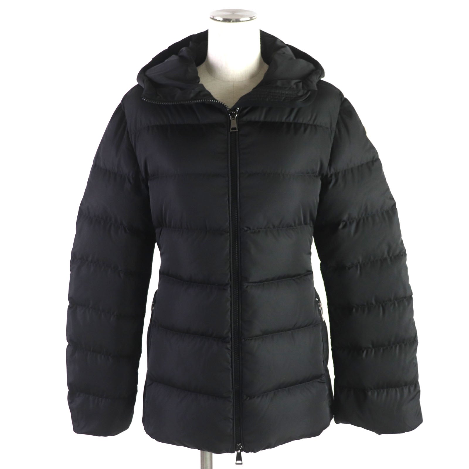 MONCLER Nylon Down Jacket with Hood and Belt