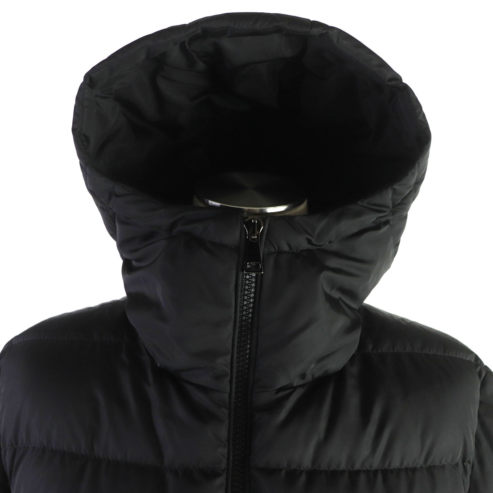 MONCLER Nylon Down Jacket with Hood and Belt