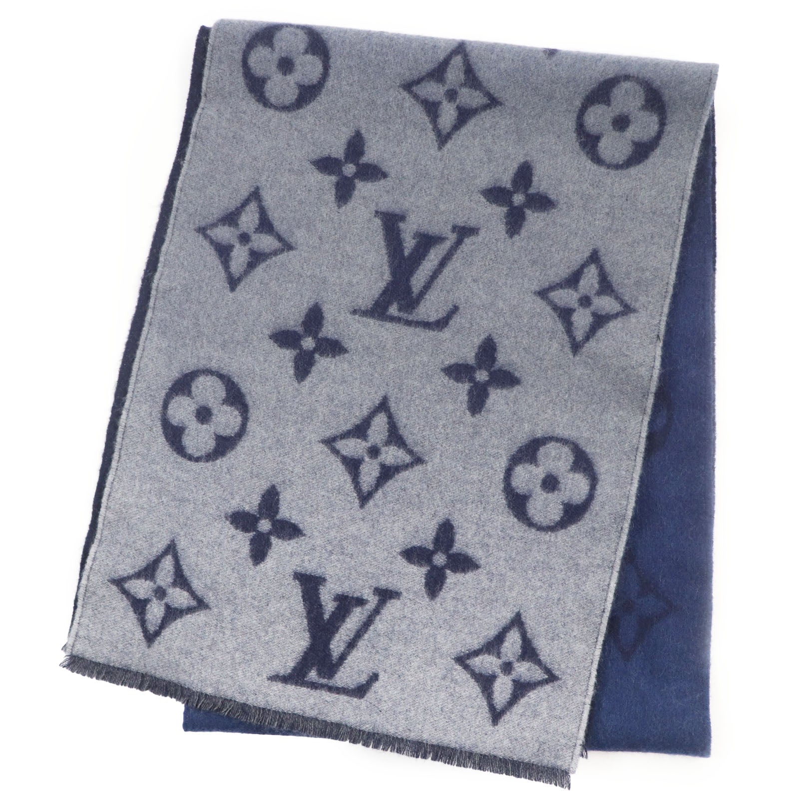 Louis Vuitton Cashmere Monogram Fringe Scarf