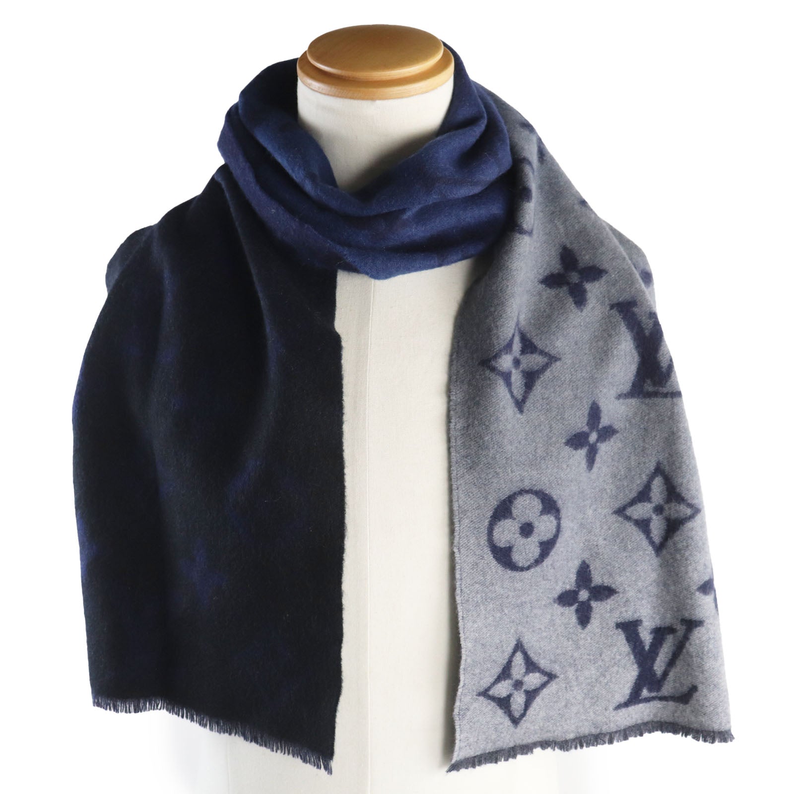 Louis Vuitton Cashmere Monogram Fringe Scarf