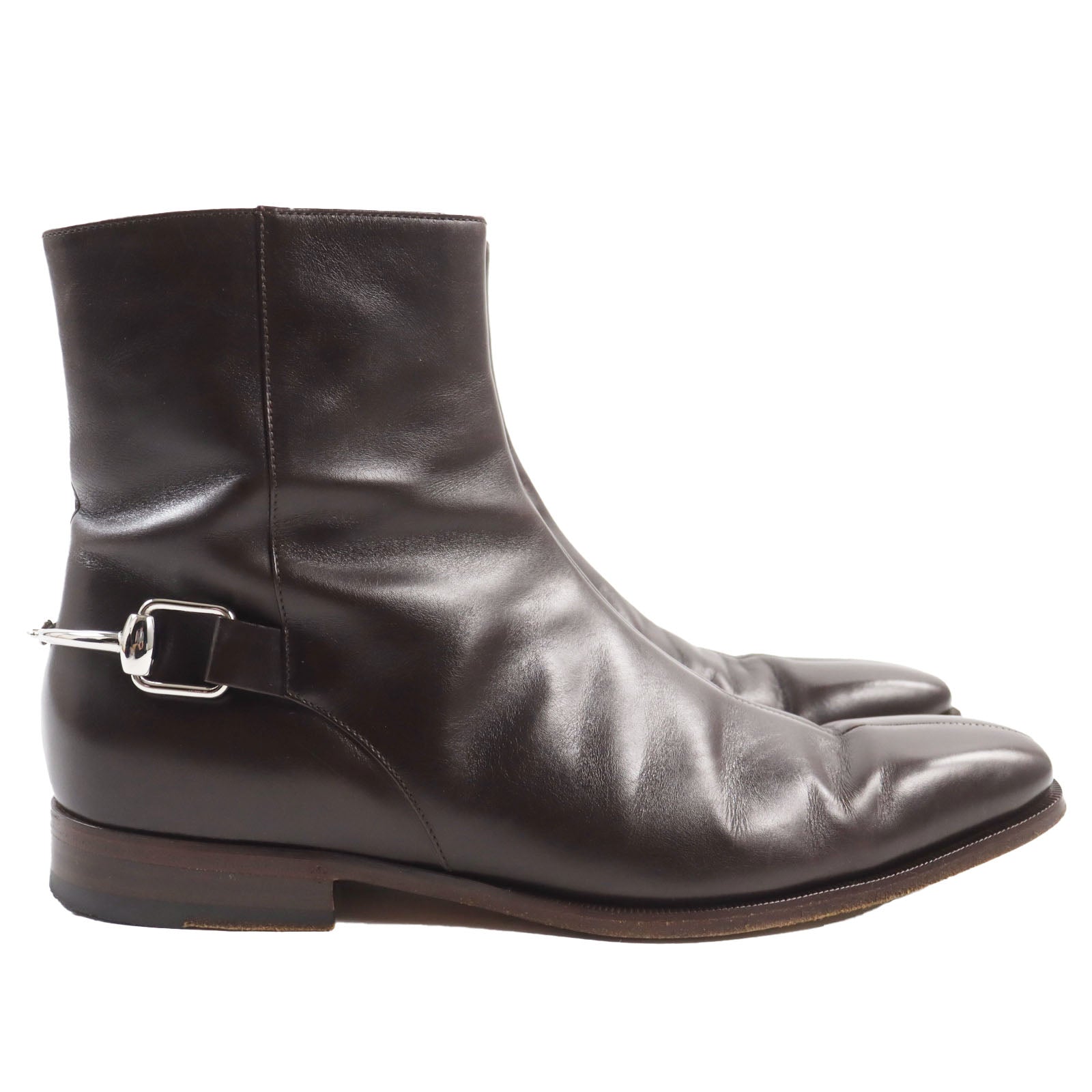 Gucci Horsebit Leather Boots Dark Brown