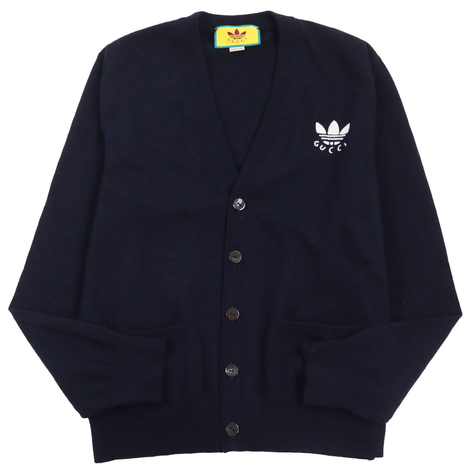 GUCCI adidas Wool Acrylic Knit Cardigan Navy M