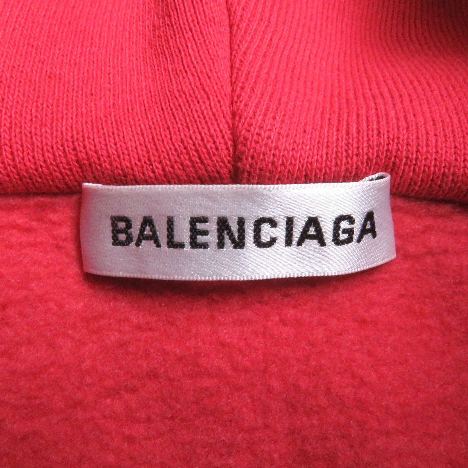 Balenciaga Logo Print Oversized Hoodie Red M