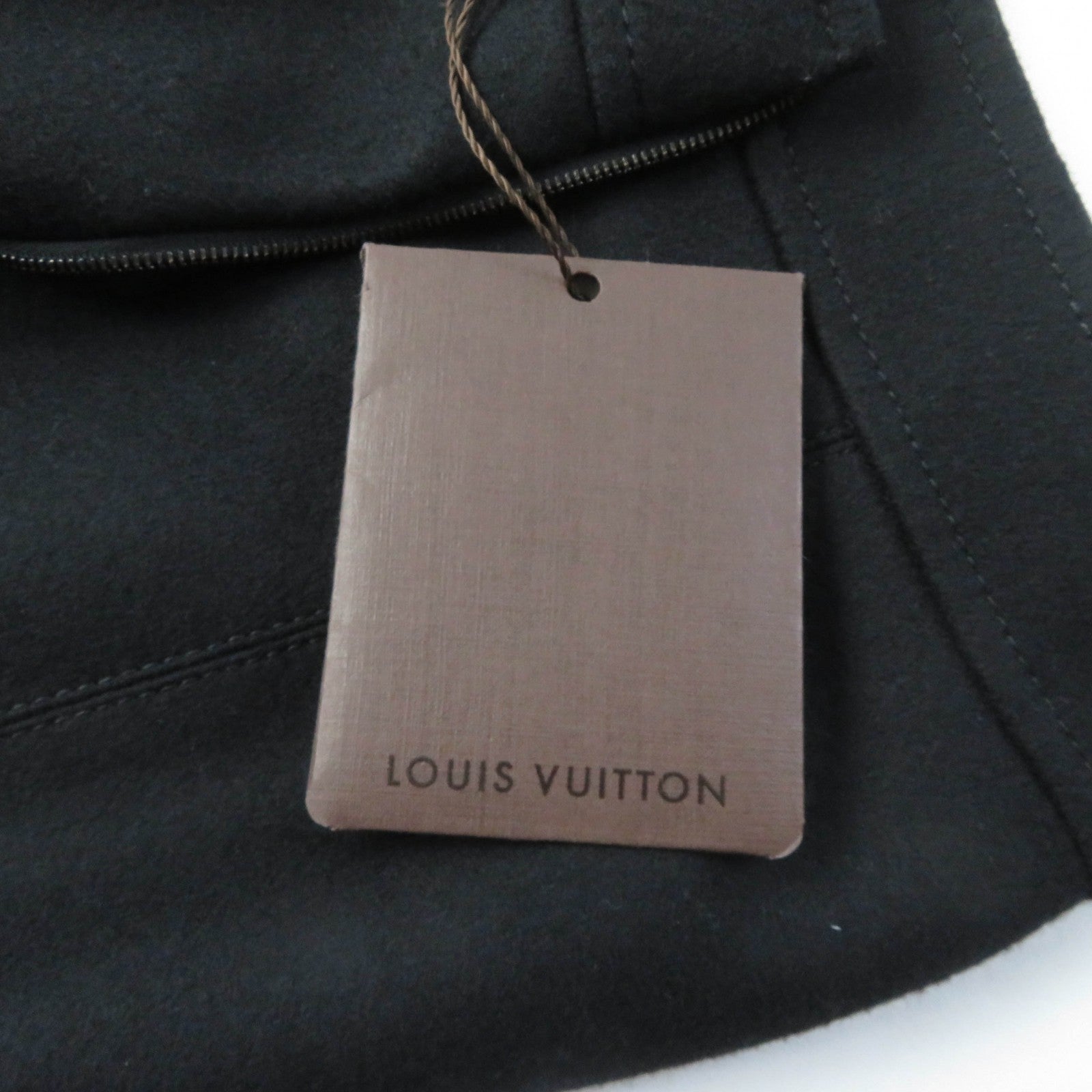 Louis Vuitton Wool Logo Zip Flare Skirt Black 36