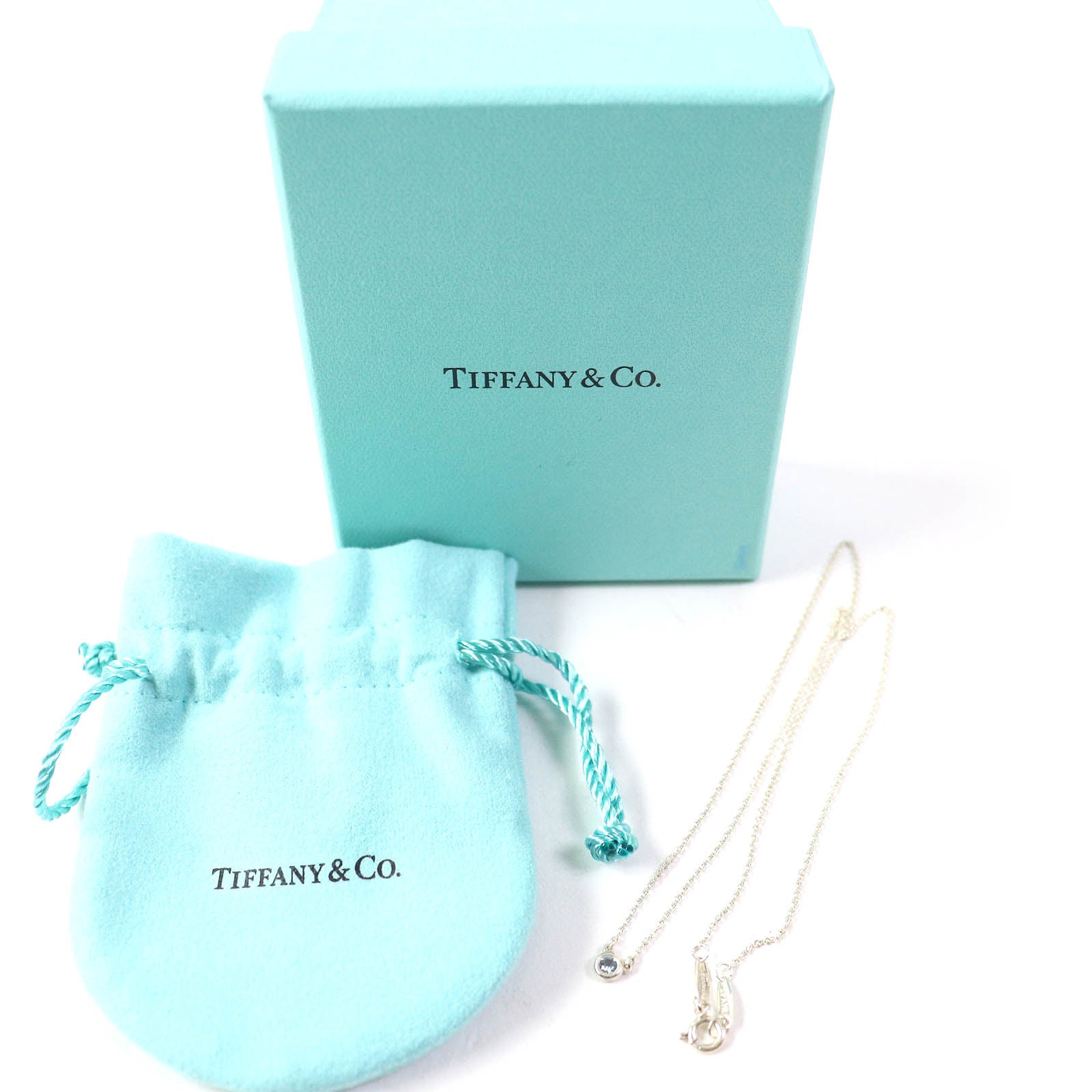 Tiffany & Co Aquamarine Necklace SV925 Silver