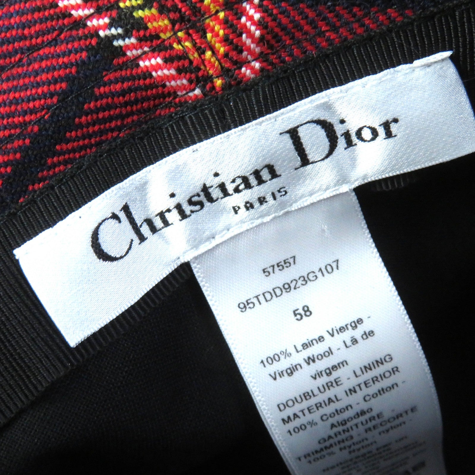 Dior Wool Logo Metal Check Bucket Hat