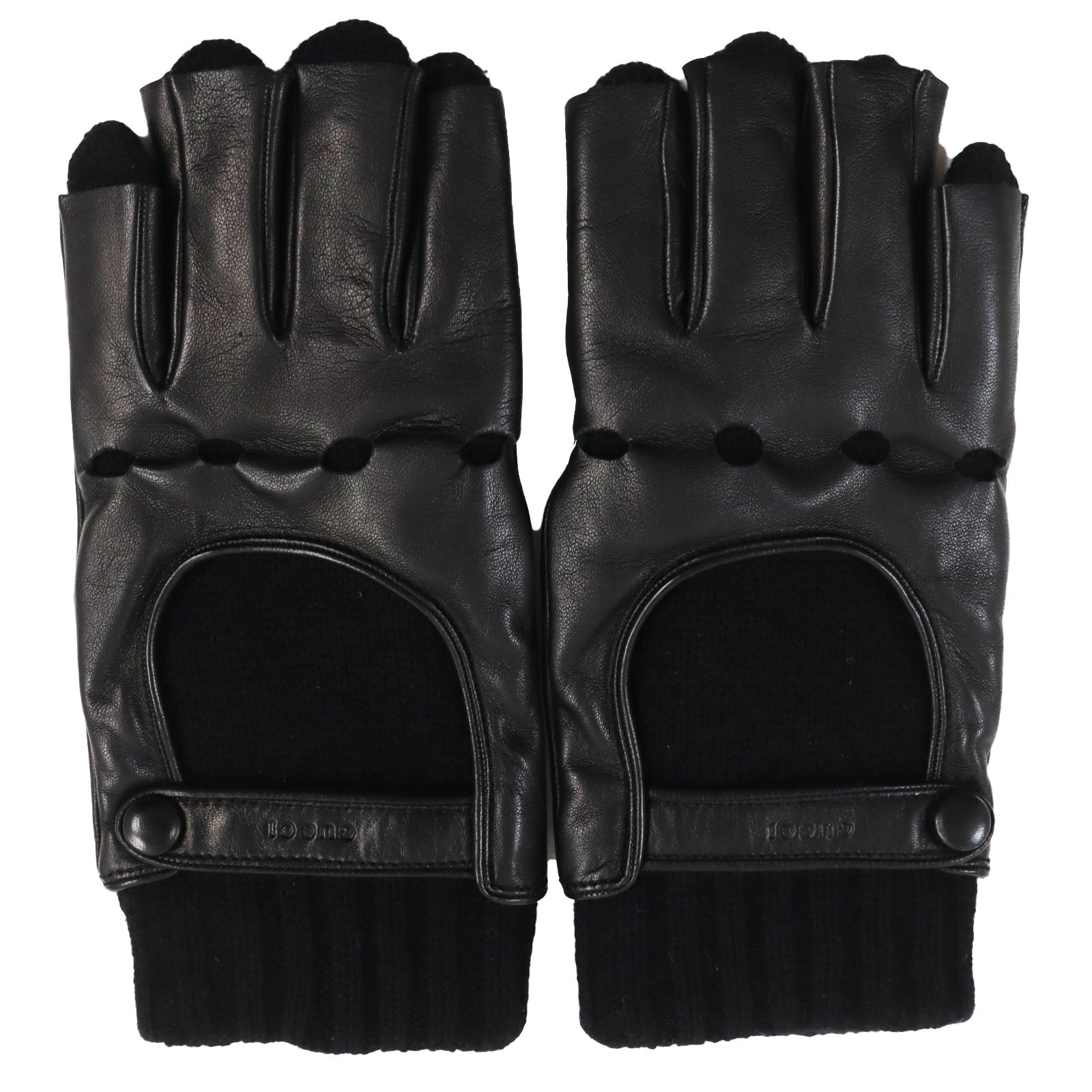 Gucci Lamb Leather Cashmere Logo Driving Gloves