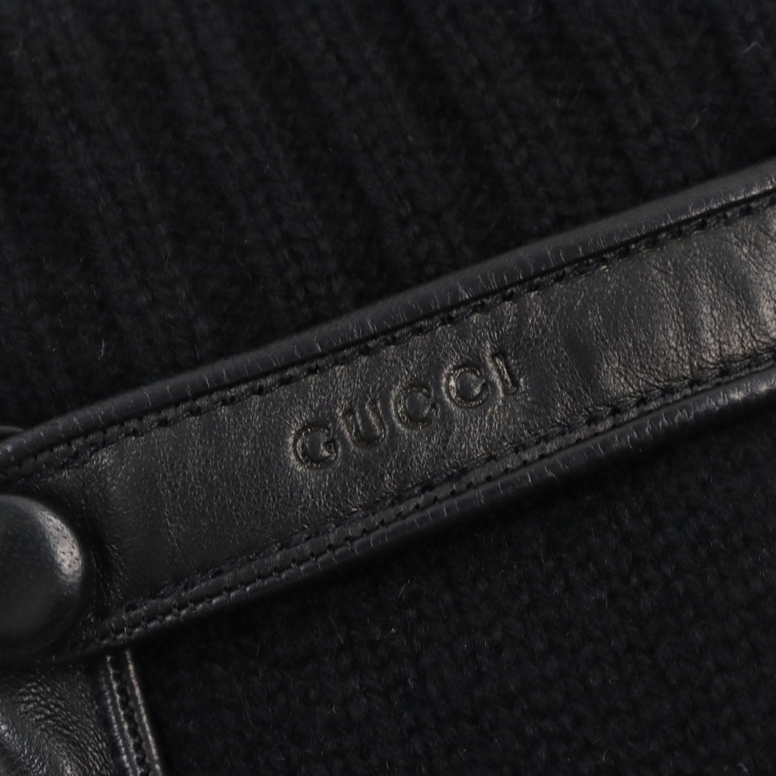 Gucci Lamb Leather Cashmere Logo Driving Gloves