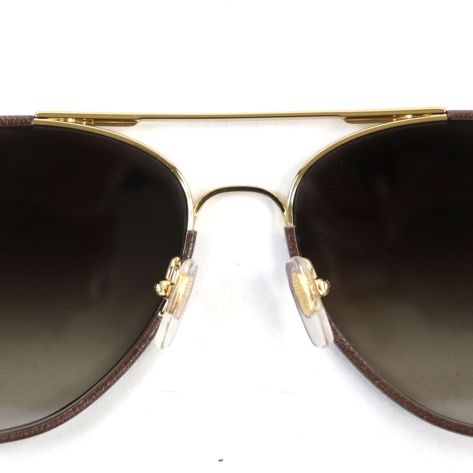 Louis Vuitton Pilot Damier Sunglasses Gold Brown