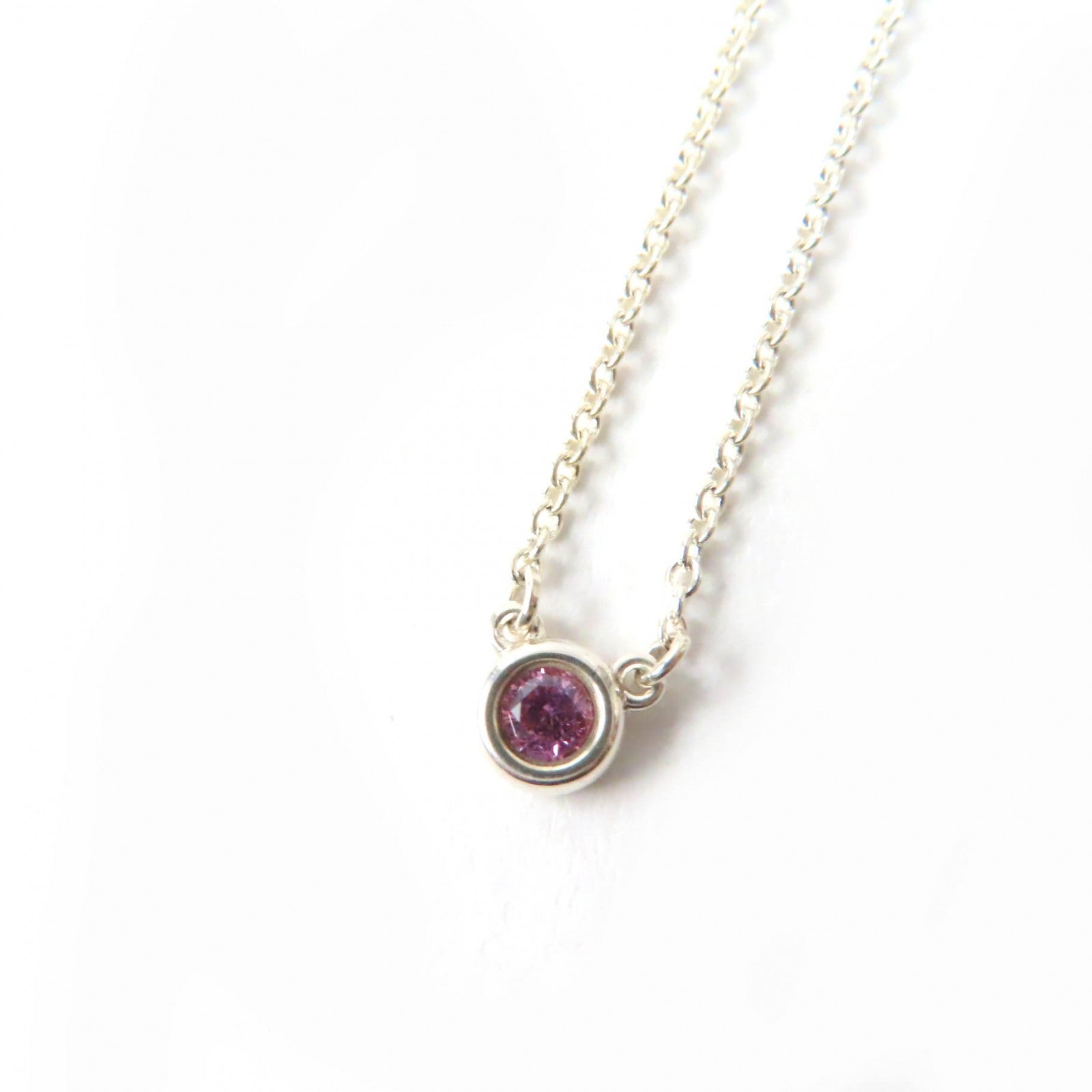 Tiffany & Co Pink Sapphire Necklace AG925