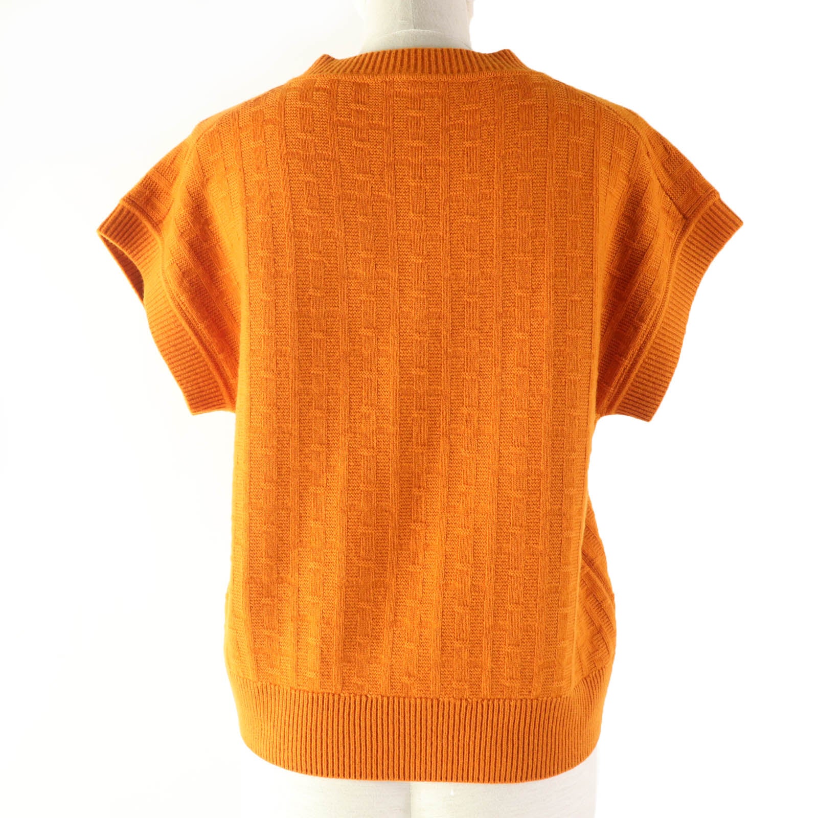 Hermes Wool H-pattern V-neck Knit Top