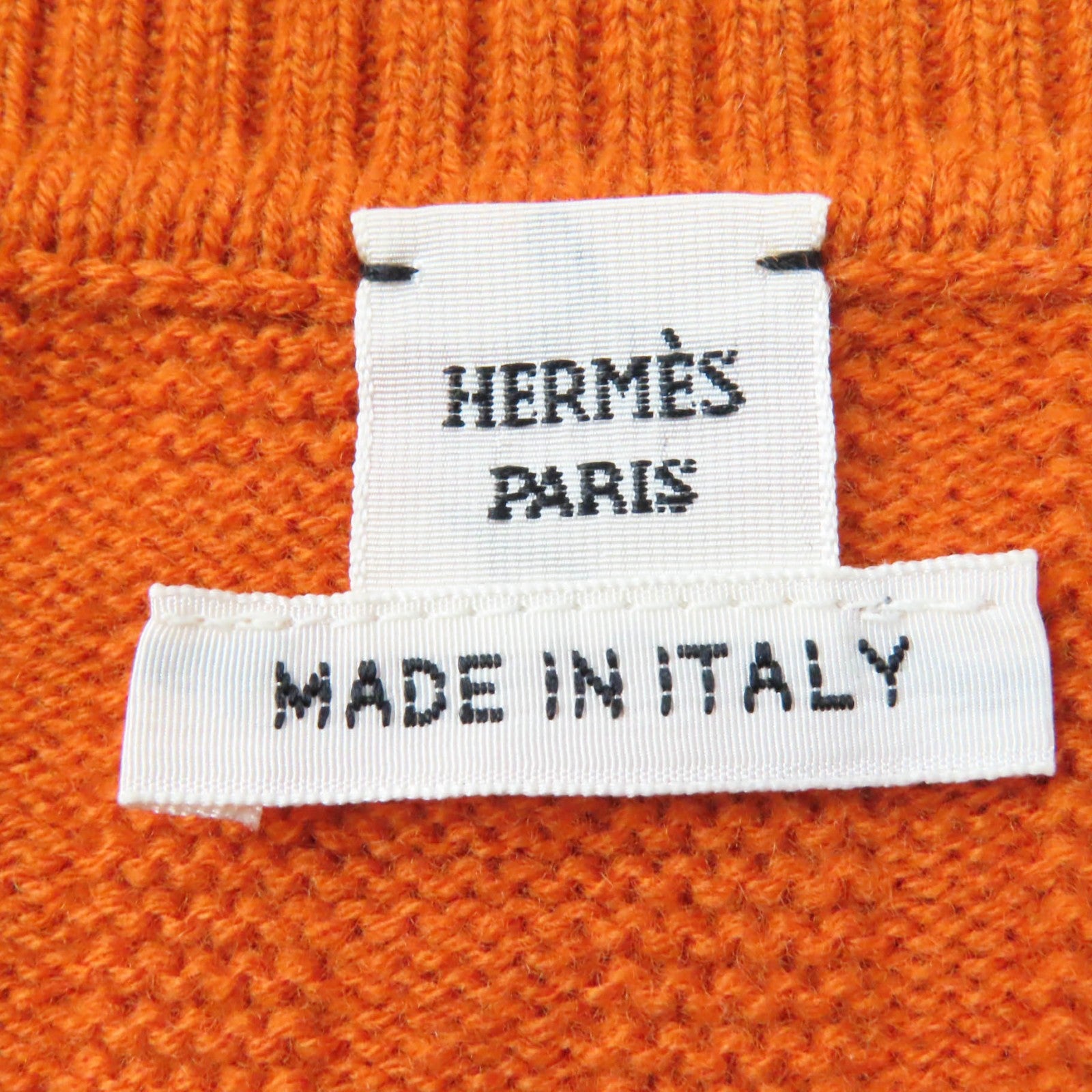 Hermes Wool H-pattern V-neck Knit Top