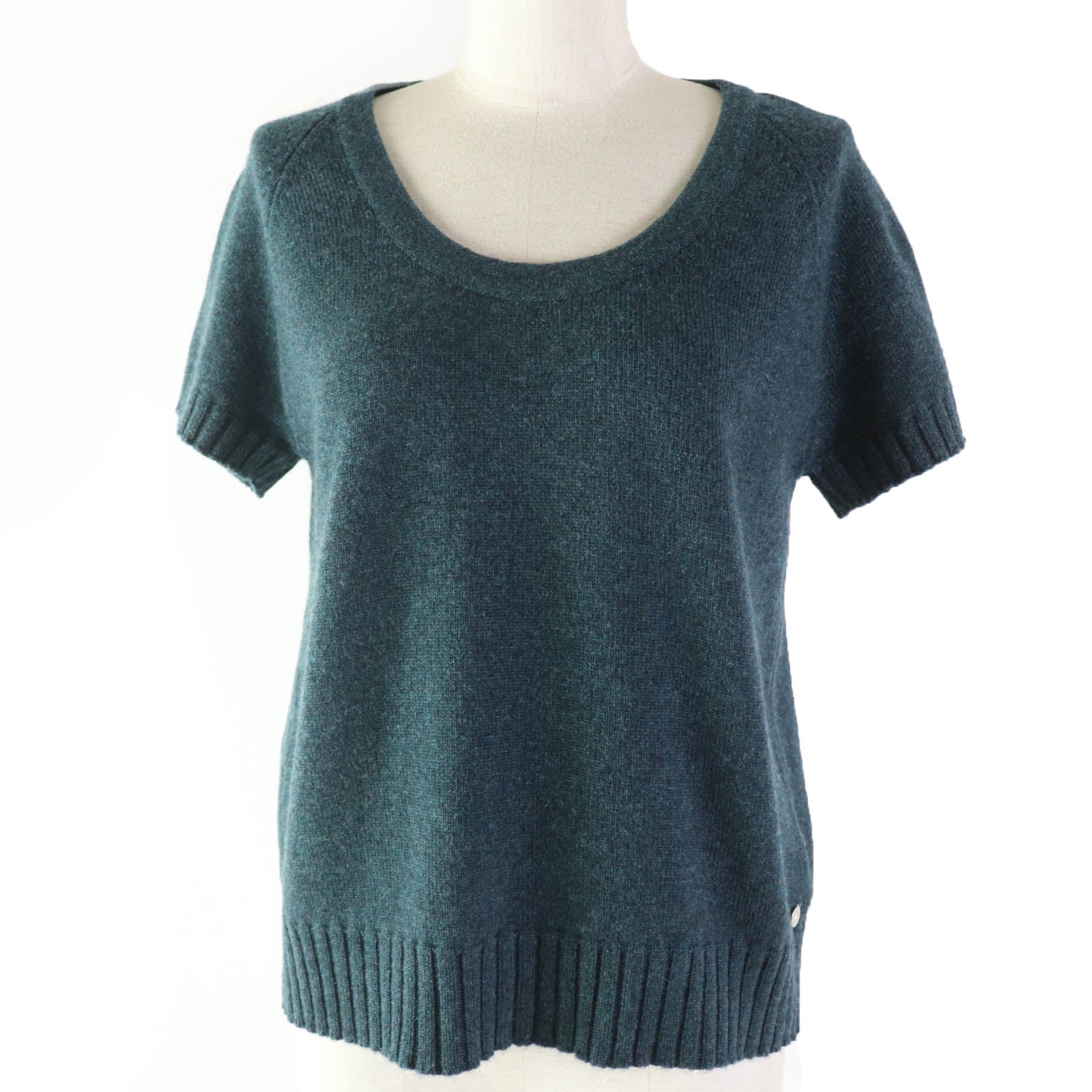 HERMES Cashmere H Plate Knit Top Green