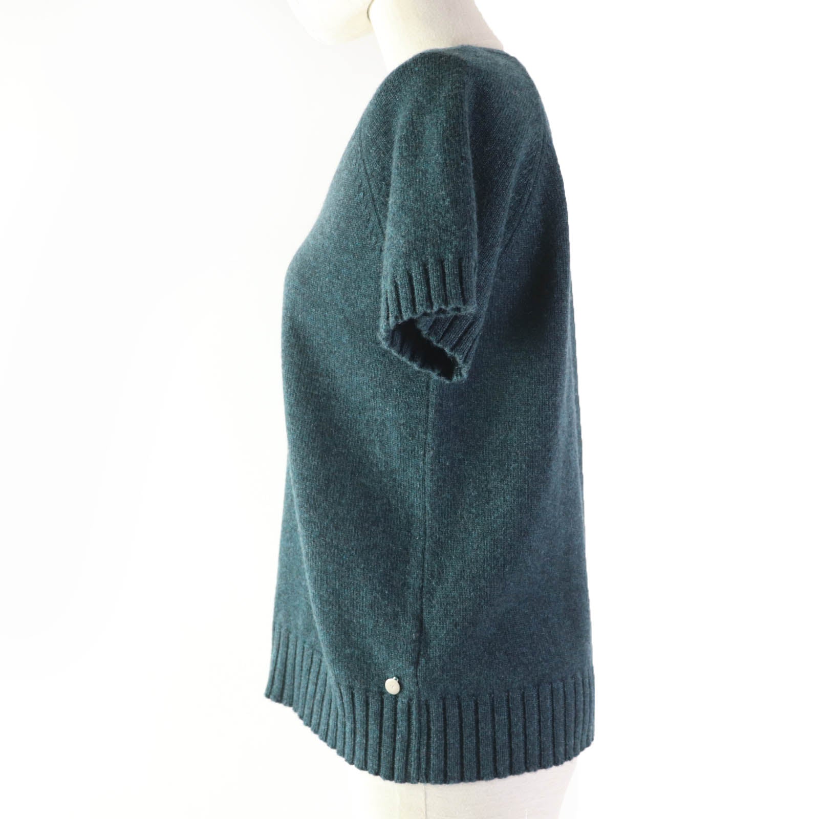 HERMES Cashmere H Plate Knit Top Green