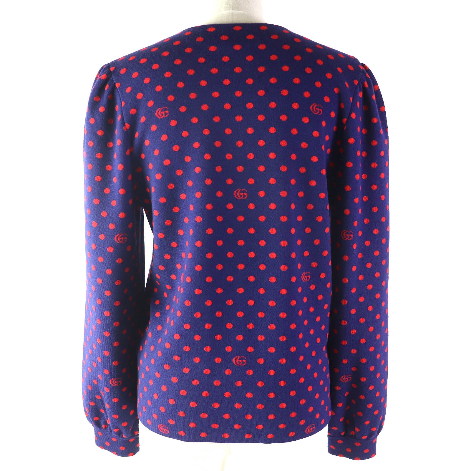 Gucci Wool Dot Pattern Logo Cardigan