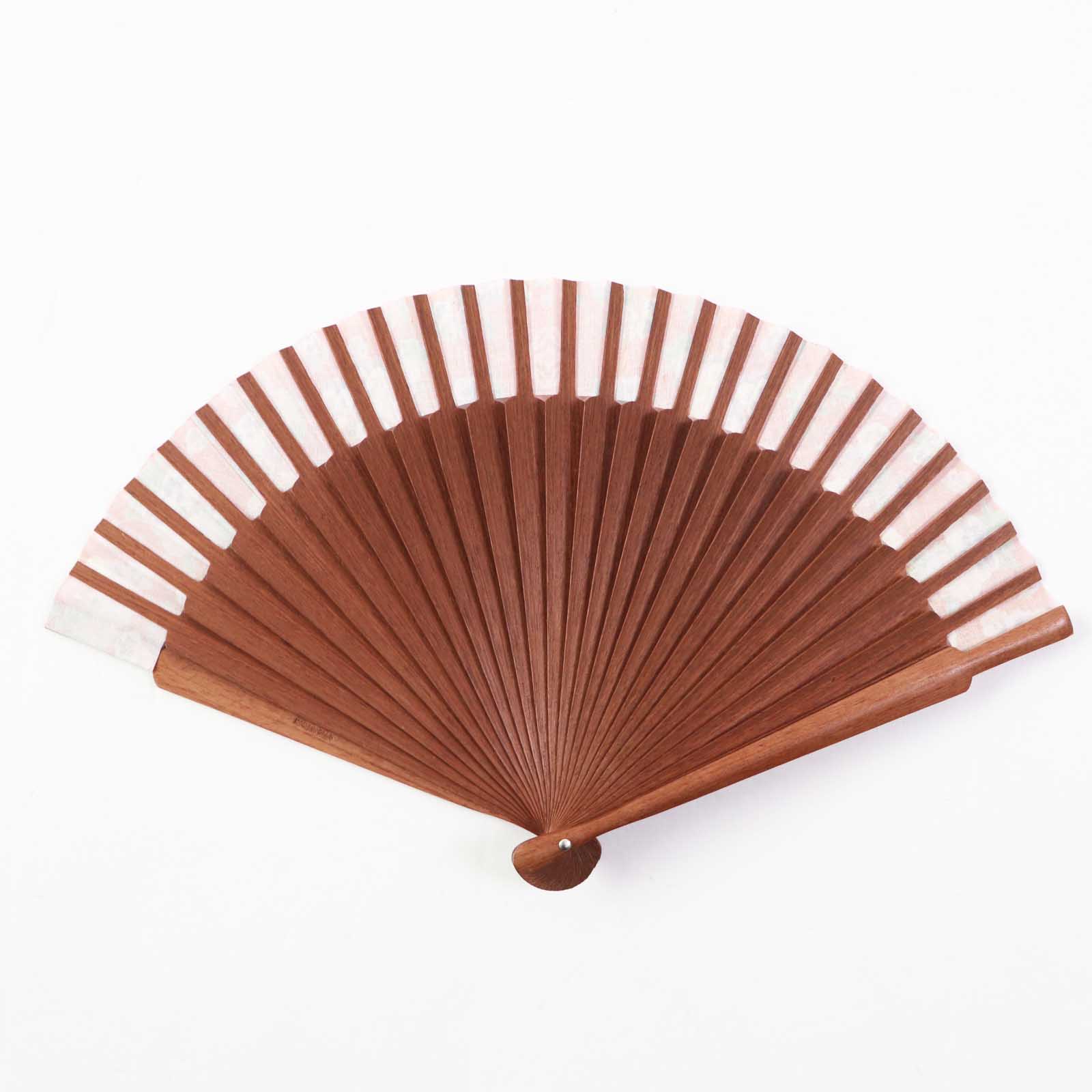 LOEWE Anagram Floral Print Wood Fan