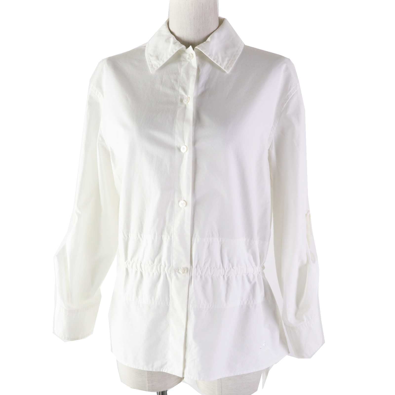 Hermes Caleche Embroidery Button Shirt White