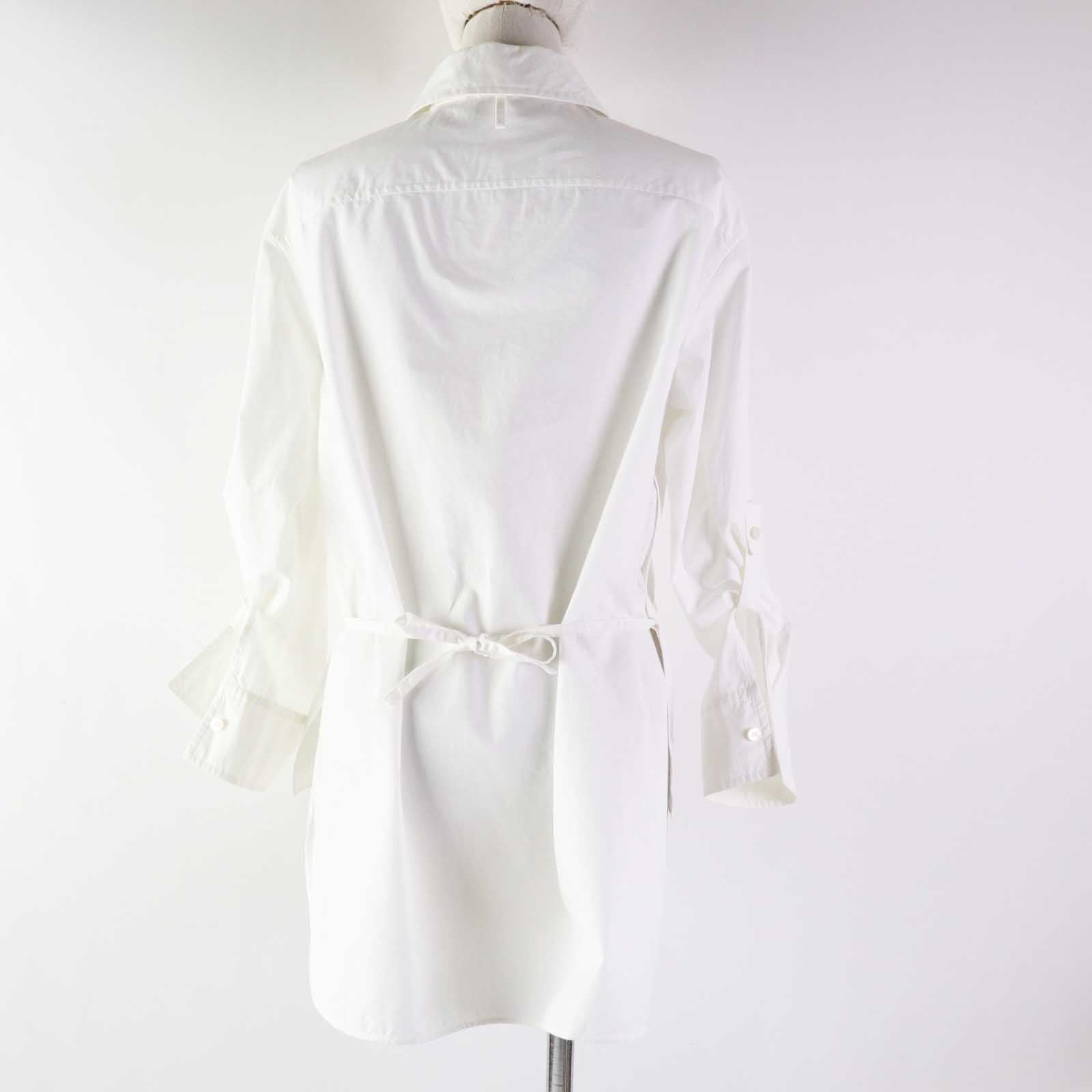 Hermes Caleche Embroidery Button Shirt White