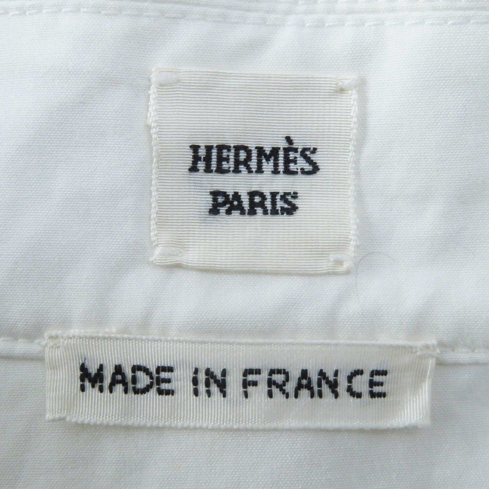 Hermes Caleche Embroidery Button Shirt White