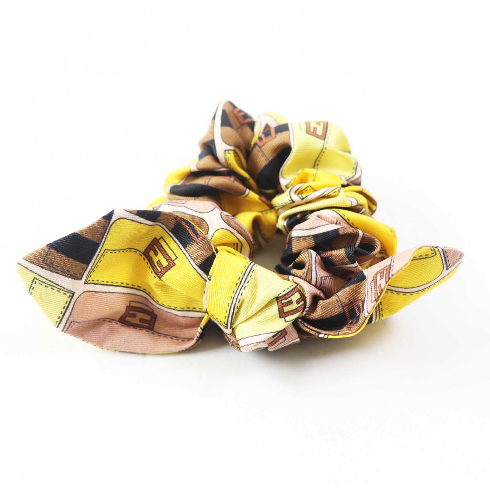 Fendi Silk FF Logo Zucca Scrunchies Set