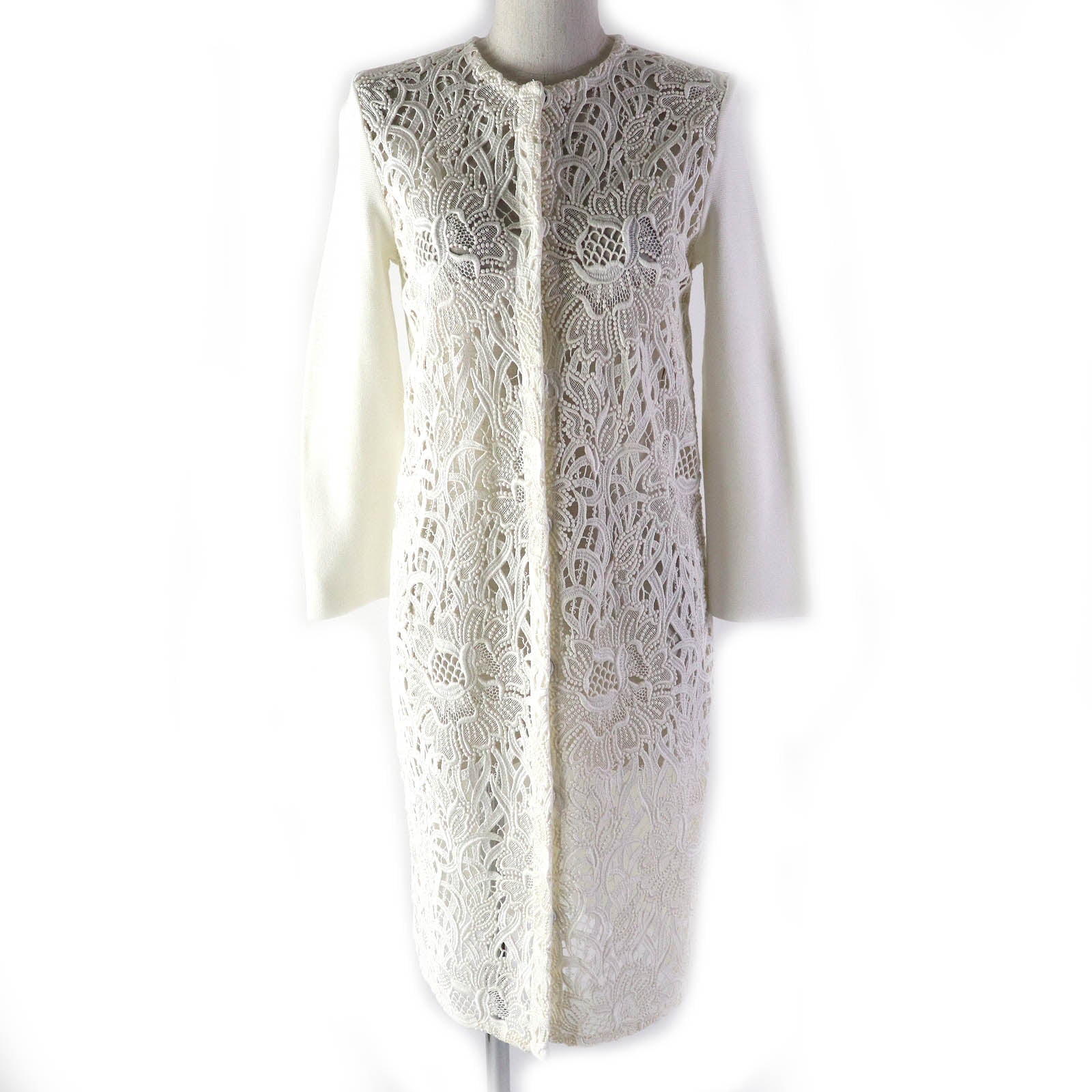 Dior Flower Lace Long Cardigan Off White