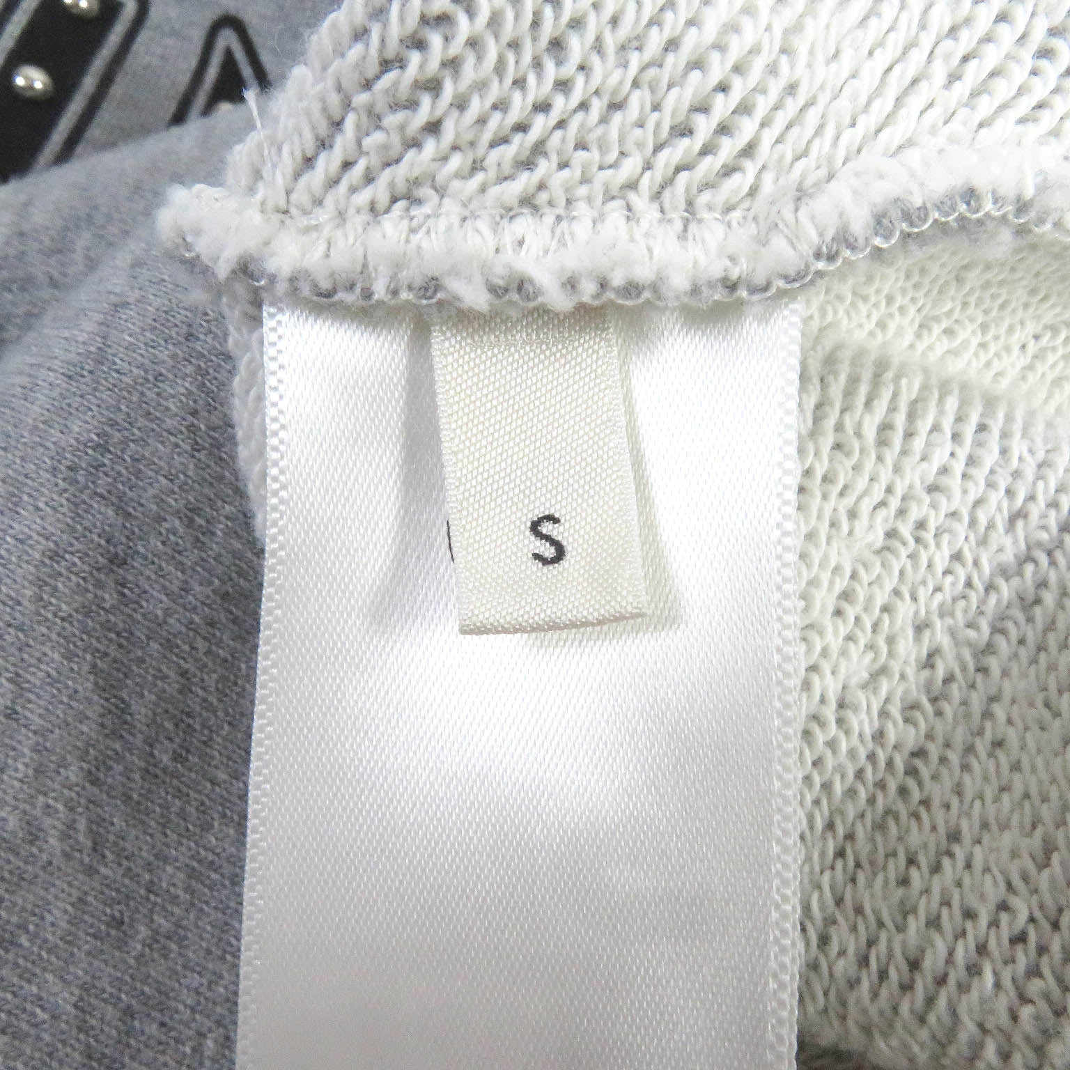 CELINE Cotton Studded Logo Hoodie Gray S